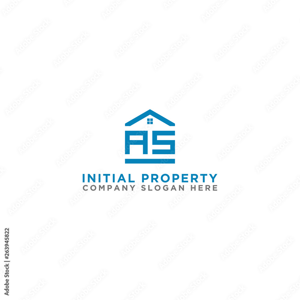 Logo template vector Design, property, real estate with the initials AS - Vector Logo template vector Design, property, real estate with the initials AS - Vector