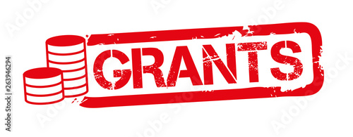 GRANTS - red vector rubber stamp