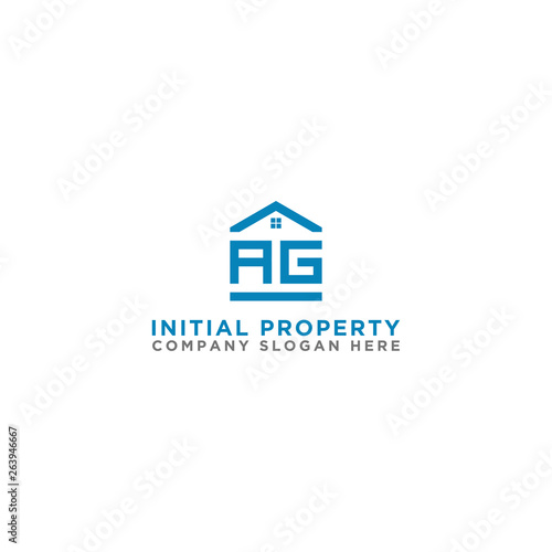 Logo template vector Design, property, real estate with the initials AG - Vector