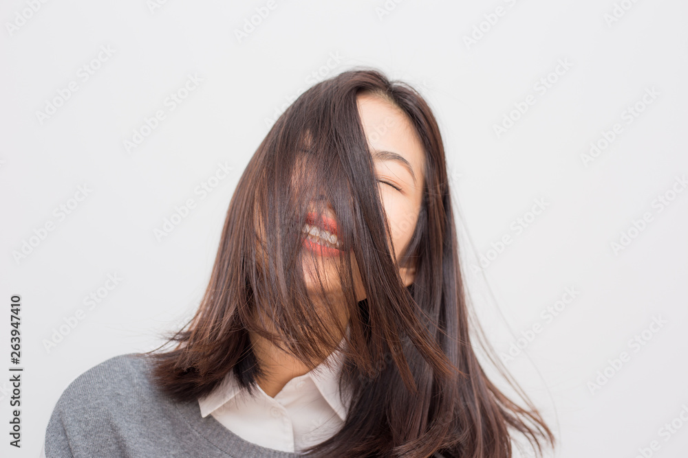 Smiling asian beautiful women on white background Smiling asian beautiful women on white background