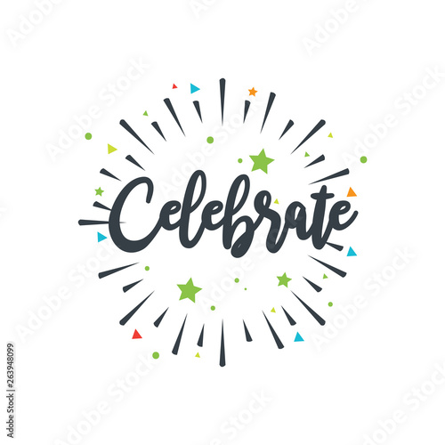 Happy Birthday Celebrate - Vintage Typography - Handwritten vector with grunge style - Vector