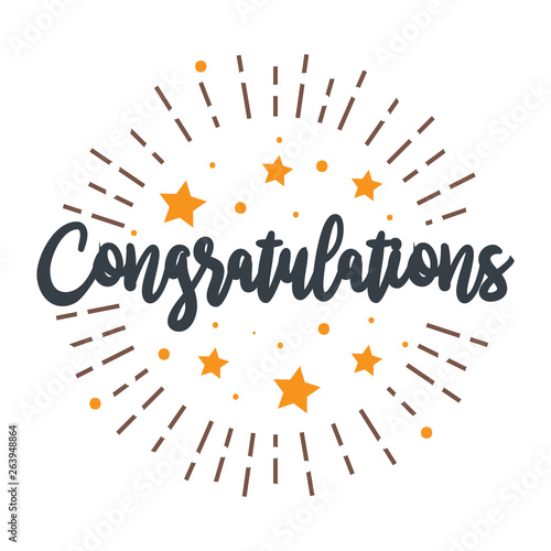 Initial Letter Congratulations Illustration for greeting - Vector