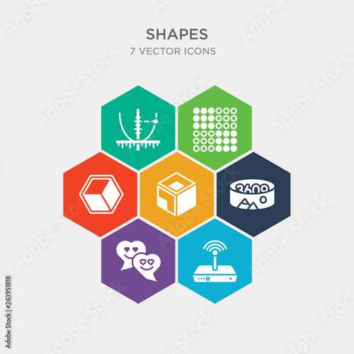 simple set of favorite wireles conecction, lover, 360, geometry cube icons, contains such as icons poligon, dot square, parabola and more. 64x64 pixel perfect. infographics vector