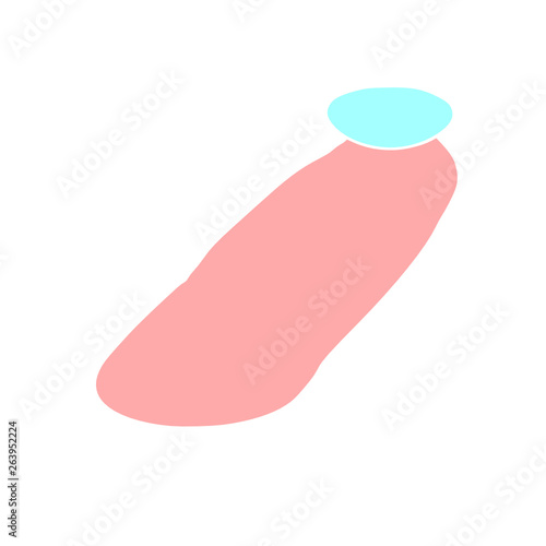 vector ilustration of eye lense on human finger