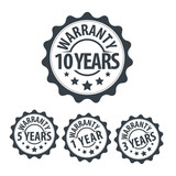 Years Warranty Stamp Icon Set - Vector