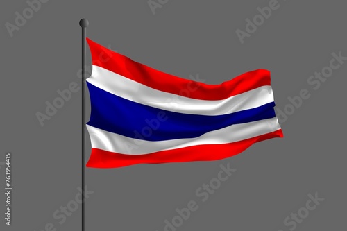 Waving flag of Thailand. 3D...