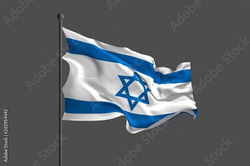 Waving flag of Israel. 3D r...