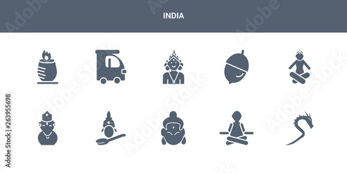10 india vector icons such as kali, guru, krishna, saraswati, kartikeya contains lakshmi, nut, ardhanareeswara, ricksaw, tandoori. india icons