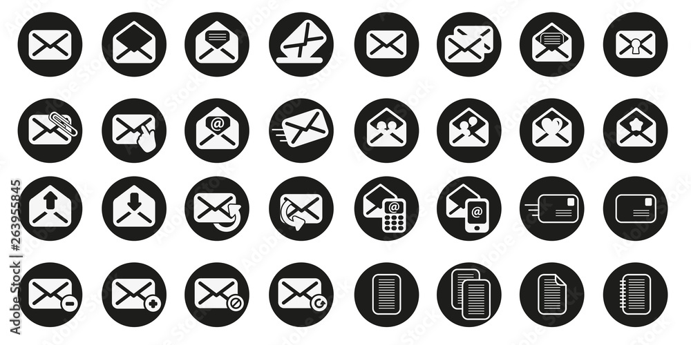 Set email icon vector logo illustration design - Vector Set email icon vector logo illustration design - Vector