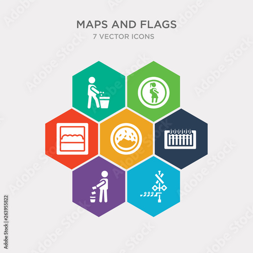simple set of rail crossing, throw to the bin, smoking place, land slide icons, contains such as icons speed breaker, crossing zone, use dust bin and more. 64x64 pixel perfect. infographics vector