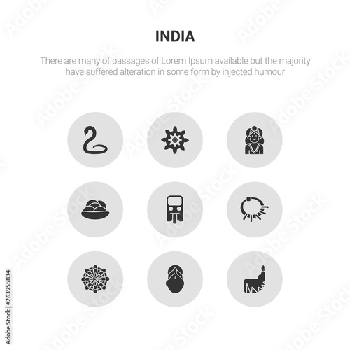 9 round vector icons such as dipa, bindi, mandala, devi, tuk tuk contains kanji vadas, alamelu, chakra, cobra. dipa, bindi, icon3_, gray india icons