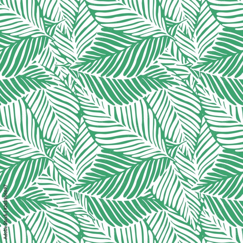 Abstract green jungle print. Exotic plant. Tropical pattern, palm