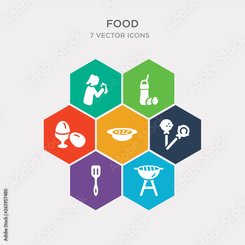 simple set of barbecue grill, slotted spoon, lollypop, mapo tofu icons, contains such as icons boiled egg, fresh smoothie, drink water and more. 64x64 pixel perfect. infographics vector