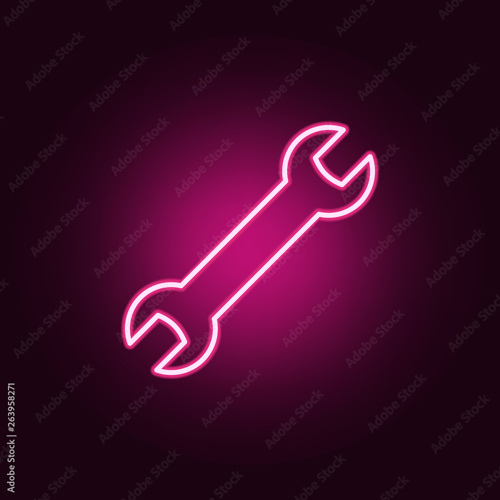 wrench icon. Elements of Web in neon style icons. Simple icon for websites, web design, mobile app, info graphics wrench icon. Elements of Web in neon style icons. Simple icon for websites, web design, mobile app, info graphics