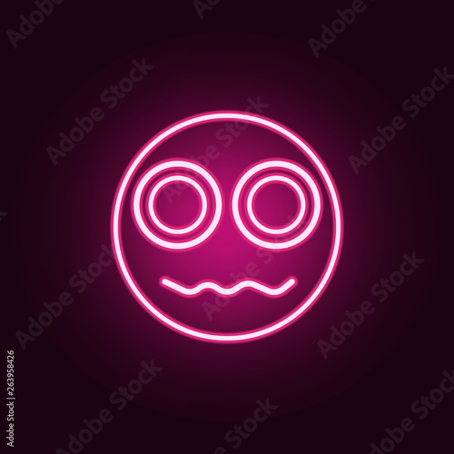 an indignant smiley icon. Elements of Web in neon style icons. Simple icon for websites, web design, mobile app, info graphics