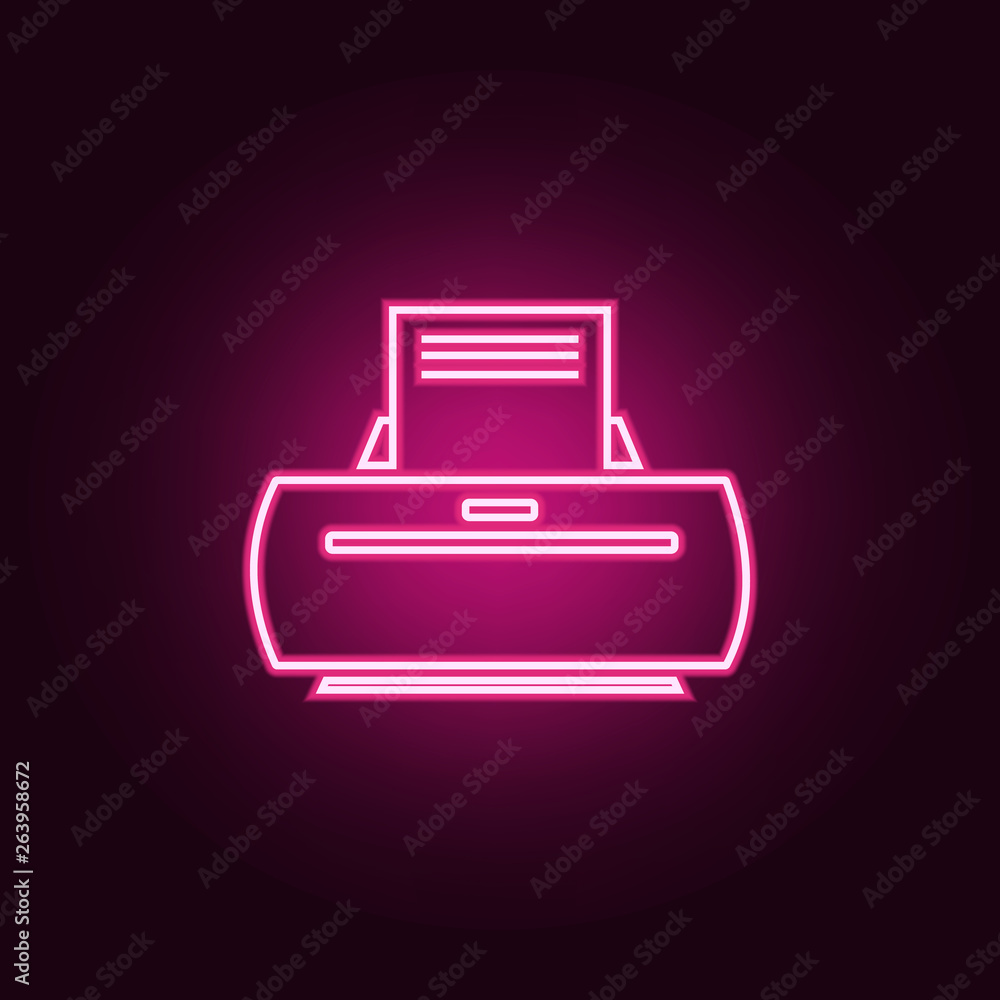 Printer icon. Elements of Web in neon style icons. Simple icon for websites, web design, mobile app, info graphics Printer icon. Elements of Web in neon style icons. Simple icon for websites, web design, mobile app, info graphics