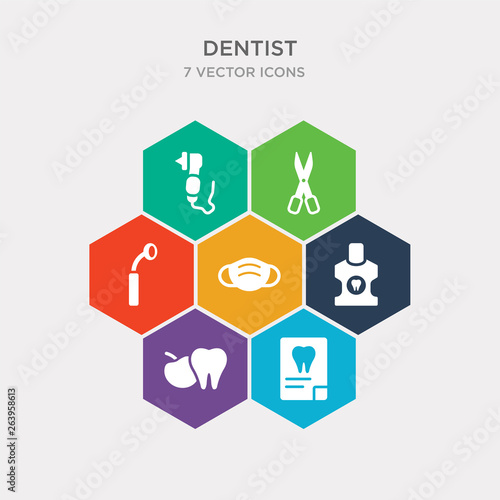 simple set of dental x ray, dentist apple, dentist bottle with liquid, dentist mask icons, contains such as icons mirror, scissors, dentists drill tool and more. 64x64 pixel perfect. infographics