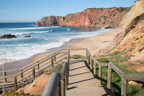 Staircase at Amado Beach; Algarve; Portugal