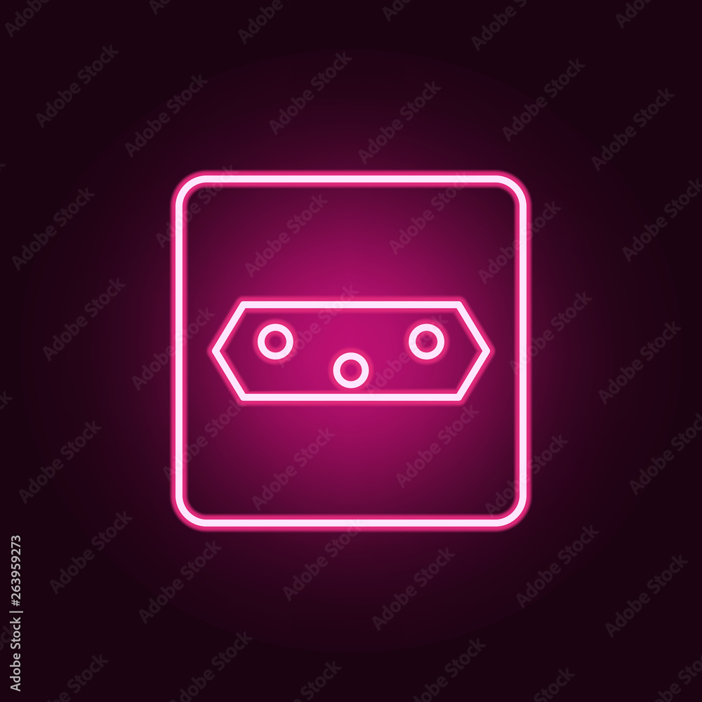 electric outlet icon. Elements of Web in neon style icons. Simple icon for websites, web design, mobile app, info graphics