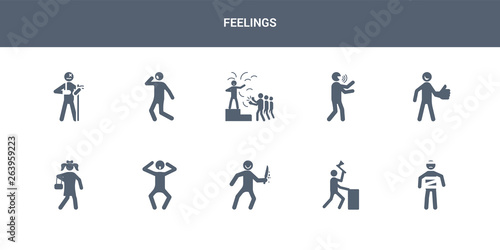 10 feelings vector icons such as sick human, awesome human, awful human, bad beautiful contains better blah blessed bo broken feelings icons