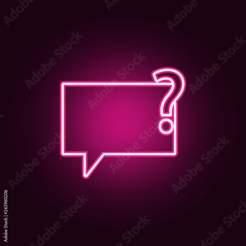 bubbles communicating with the question icon. Elements of Web in neon style icons. Simple icon for websites, web design, mobile app, info graphics