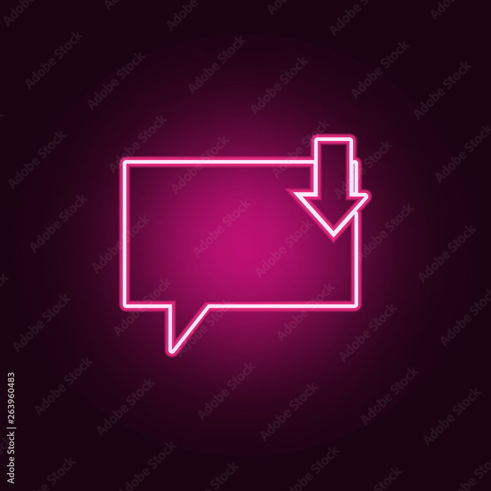 bubbles communicating with the down arrow icon. Elements of Web in neon style icons. Simple icon for websites, web design, mobile app, info graphics bubbles communicating with the down arrow icon. Elements of Web in neon style icons. Simple icon for websites, web design, mobile app, info graphics