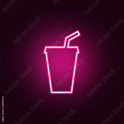 juice in a glass icon. Elements of Web in neon style icons. Simple icon for websites, web design, mobile app, info graphics
