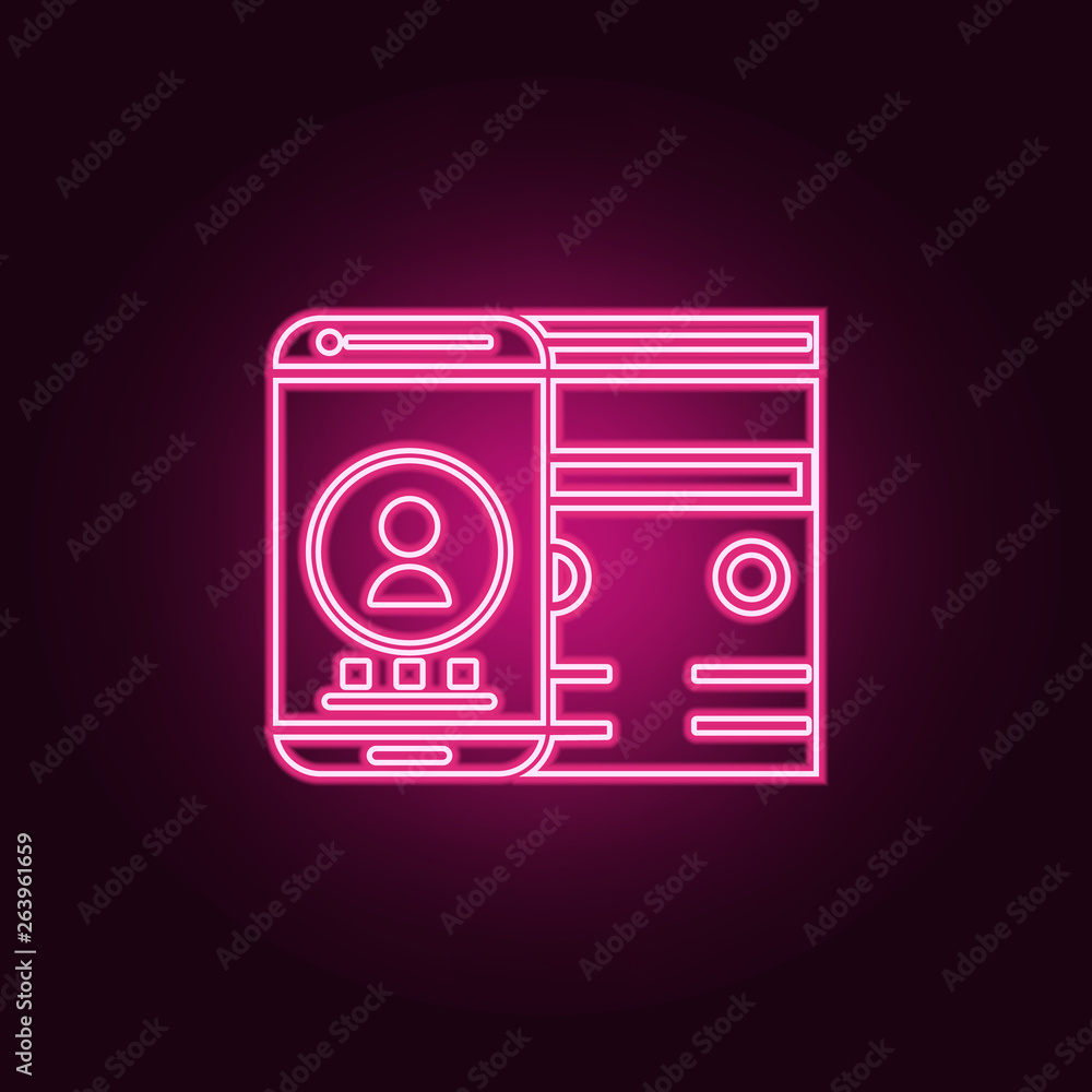 adaptive interface icon. Elements of Web Development in neon style icons. Simple icon for websites, web design, mobile app, info graphics adaptive interface icon. Elements of Web Development in neon style icons. Simple icon for websites, web design, mobile app, info graphics
