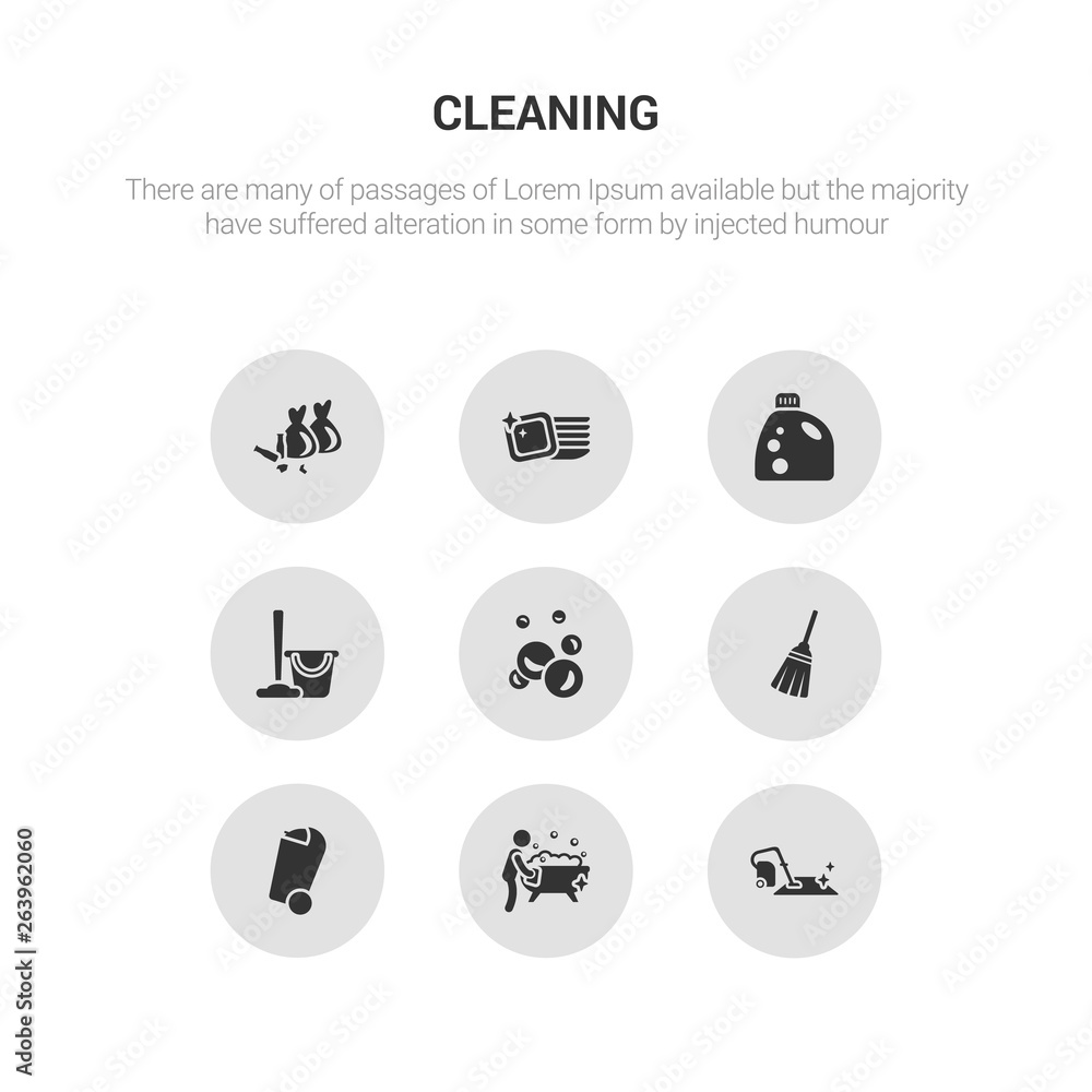 9 round vector icons such as carpet cleaning, bathtub cleaning, bin, broom, bubbles contains cleaning, detergent, dishes, garbage. carpet bathtub icon3_, gray icons 9 round vector icons such as carpet cleaning, bathtub cleaning, bin, broom, bubbles contains cleaning, detergent, dishes, garbage. carpet bathtub icon3_, gray icons
