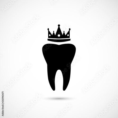 Simple tooth icon with crown