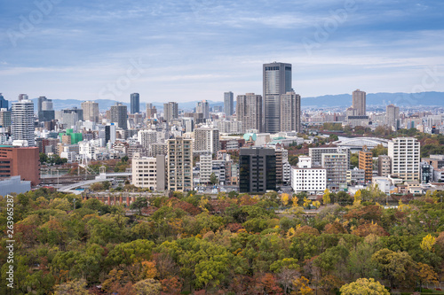 Aerial view of Osaka  Japan