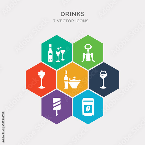 simple set of coffee bag, drip, glass with wine, bunch of grapes icons, contains such as icons glasses with wine, corkscrews and bottle of wine, glass and bottle and more. 64x64 pixel perfect.