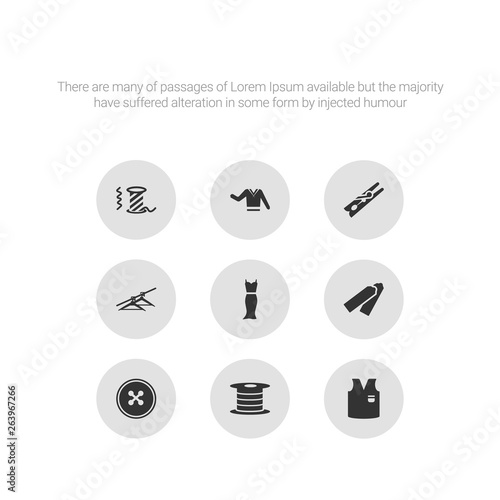 9 round vector icons such as v, bobbin, button, chalk, clothes contains clothes hanger, clothespin, clothing, coil. v, bobbin, icon3_, gray sew icons