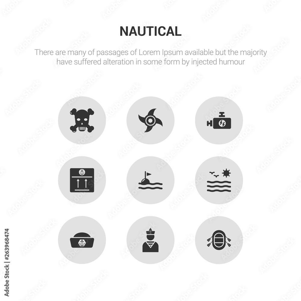 9 round vector icons such as rubber raft, sailor, sailor cap, sea, sea flag contains sea package, ship engine, ship engine propeller, skull and bones. rubber raft, sailor, icon3_, gray nautical 9 round vector icons such as rubber raft, sailor, sailor cap, sea, sea flag contains sea package, ship engine, ship engine propeller, skull and bones. rubber raft, sailor, icon3_, gray nautical