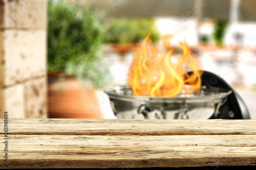 Cuadro en lienzo Desk of free space and grill time