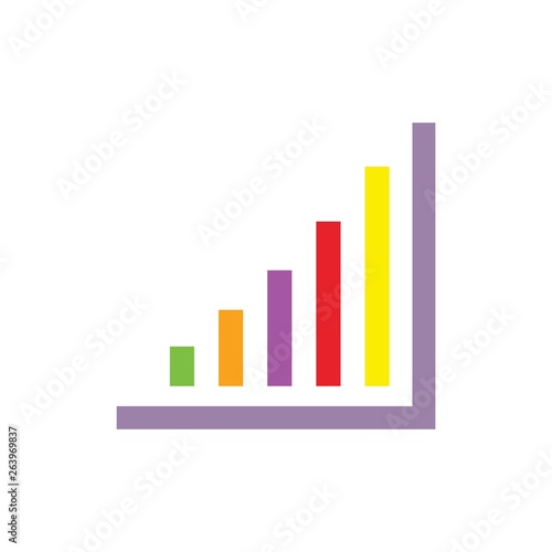 Multiple color graph icon show significant increase. vector