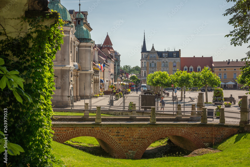 Main square in Pszczyna, Silesia, Poland