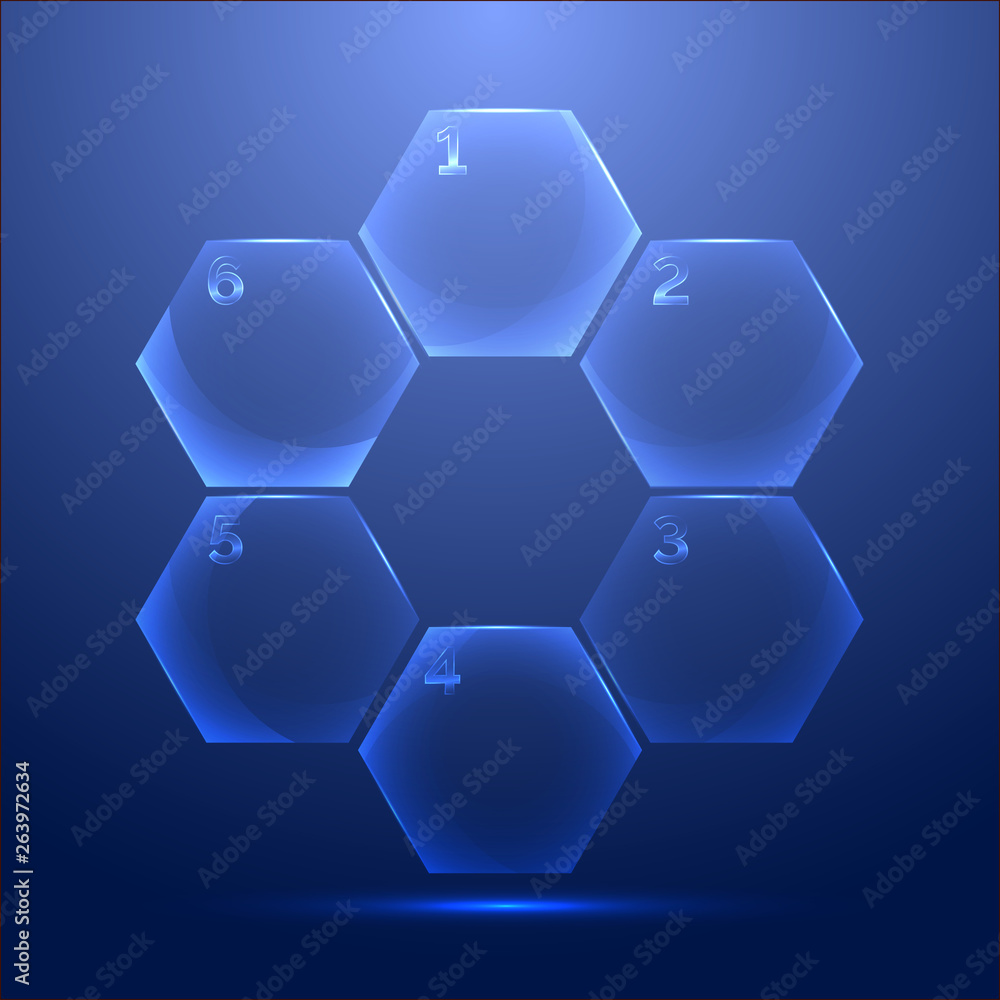 Science infographic template with glass cells Science infographic template with glass cells