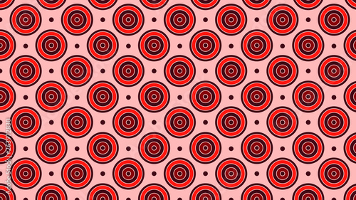 Red Seamless Concentric Circles Pattern