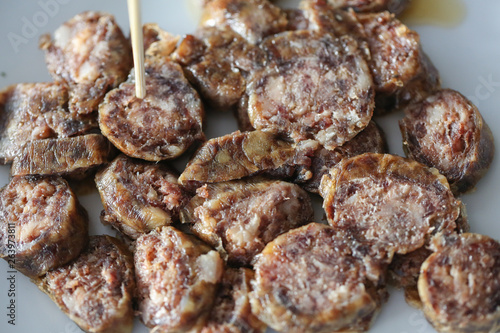 Close up of traditional homemade pork .sausage