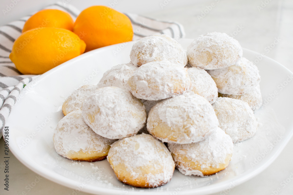 Meyer Lemon Greek Butter Cookies (Kourabiedes)