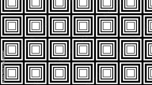 Black and White Concentric Squares Pattern Background