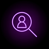 search for employee neon icon. Elements of business set. Simple icon for websites, web design, mobile app, info graphics