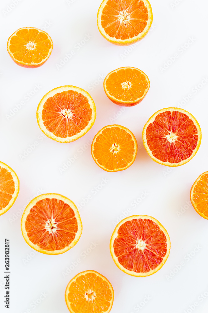 Cut Oranges on White Background Cut Oranges on White Background