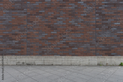 street wall background  Industrial background  empty grunge urban street with warehouse brick wall