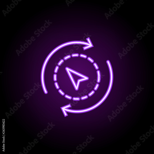 compass neon icon. Elements of business set. Simple icon for websites, web design, mobile app, info graphics