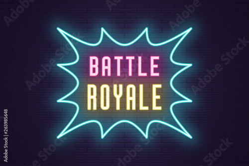 Neon composition of headline Battle Royale. Text