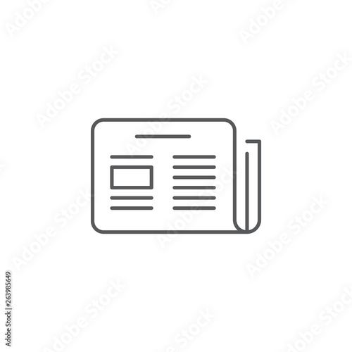 News symbol. Newspaper line icon, outline vector symbol illustration, linear pictogram isolated on white