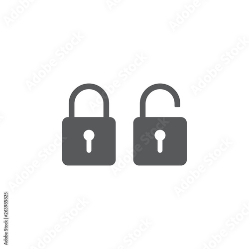 security Lock Icon Flat Graphic Design isolated on white