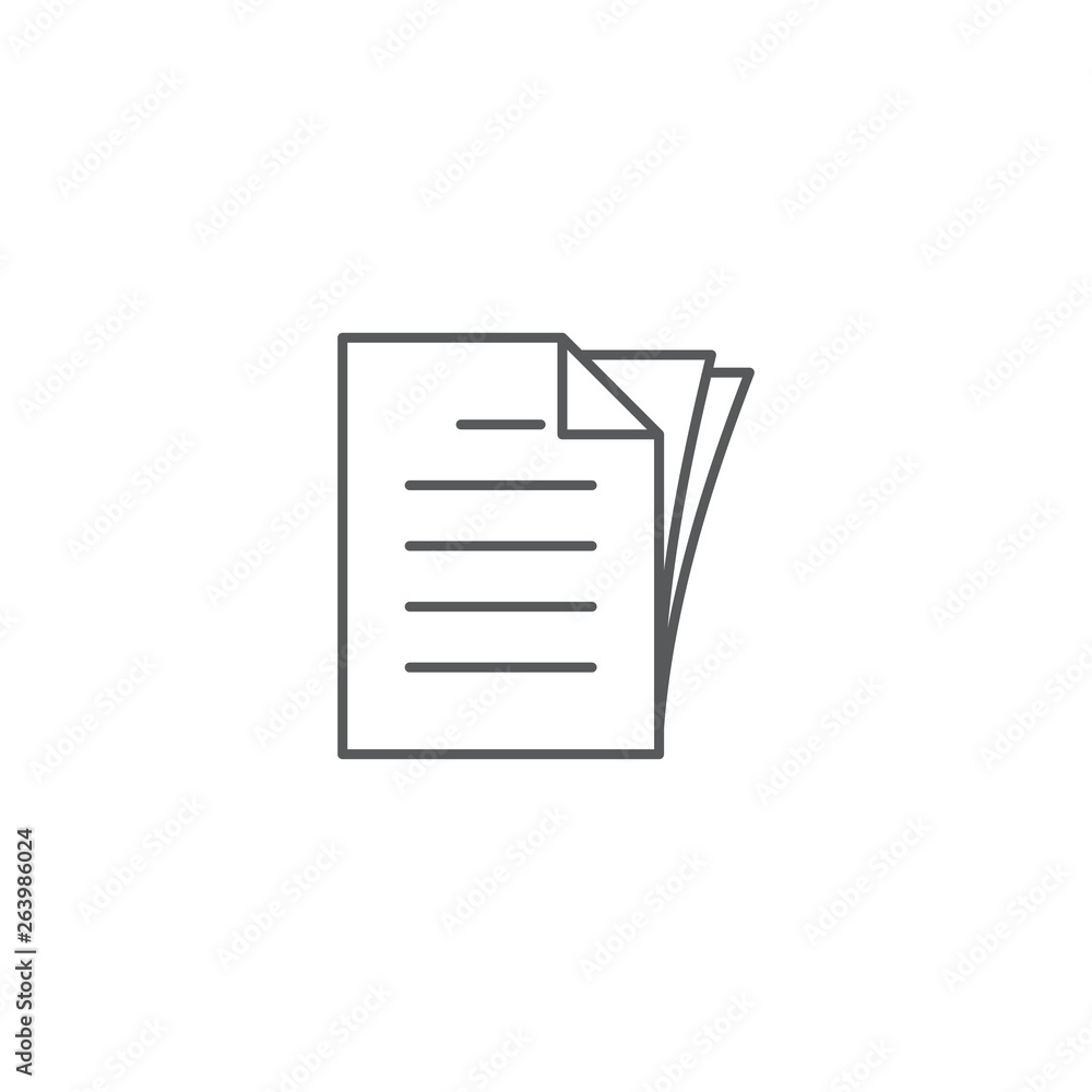 Document papers pile line icon, outline vector sign, linear style pictogram isolated on white Document papers pile line icon, outline vector sign, linear style pictogram isolated on white